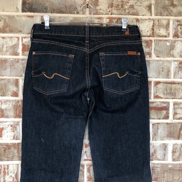 NWOT 7 For All Mankind Dark Rinse Bootcut Jeans 28 - Picture 3 of 11